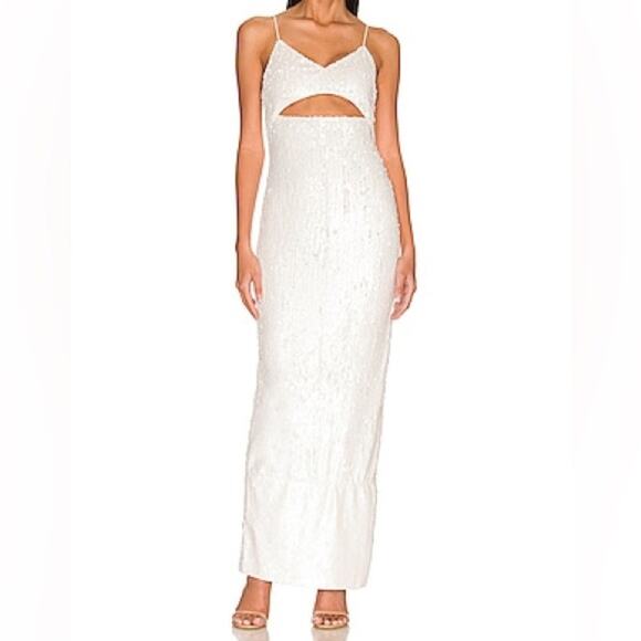 Alice + Olivia Valli Cut Out Cami Dress in Off White Women’s Sz 8 - Picture 1 of 12